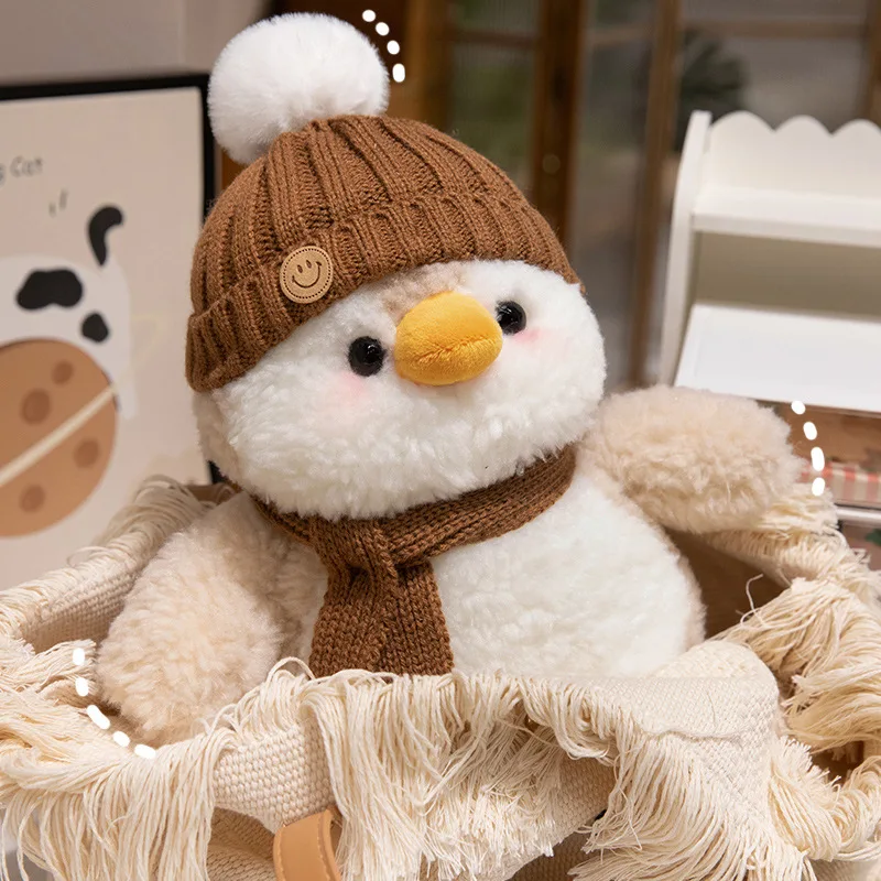 Brown Winter Penguin Plush