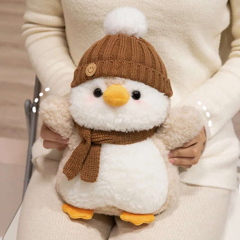 Brown Winter Penguin Plush