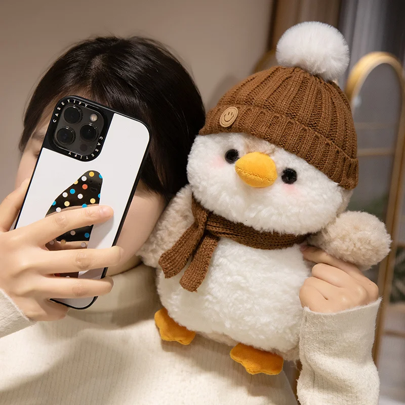 Brown Winter Penguin Plush