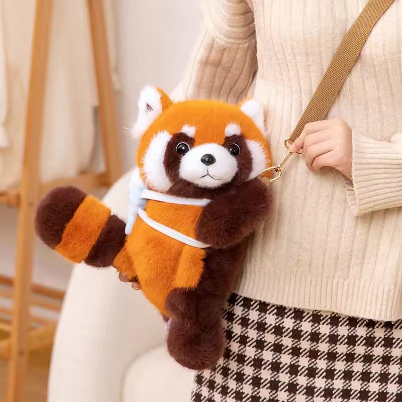Fluffy Dark Brown Raccoon Backpack