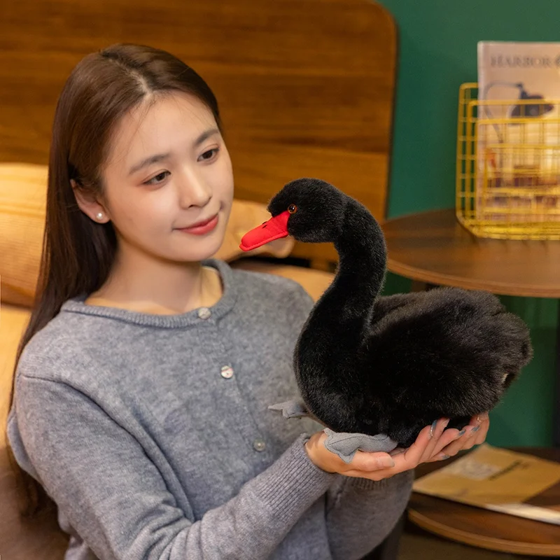 Fluffy Black Swan Plush