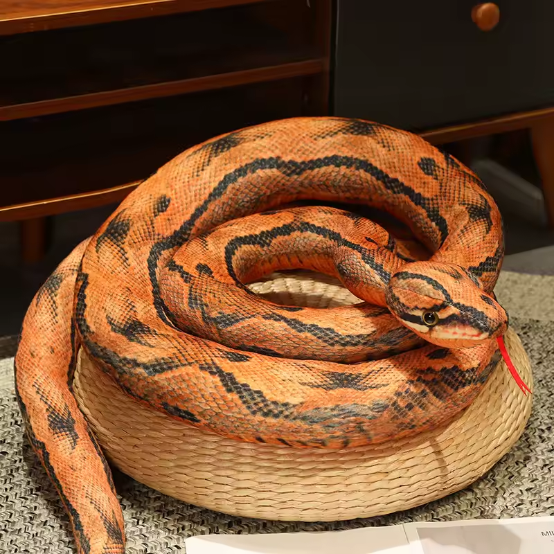 Orange & Black Burmese Python Plush Toy