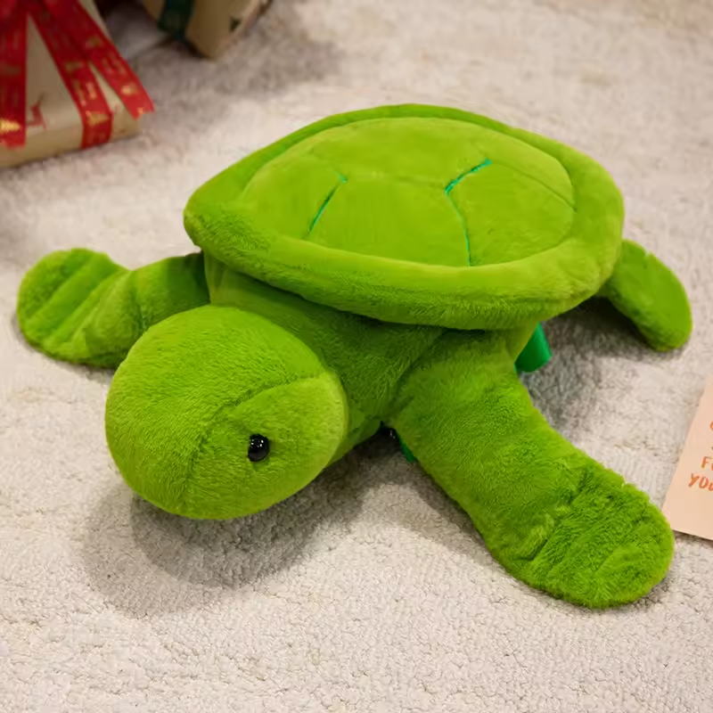 Green Fluffy Turtle Backpack