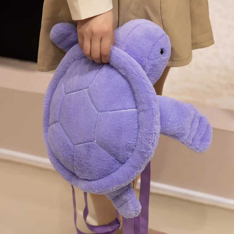 Purple Fluffy Turtle Backpack