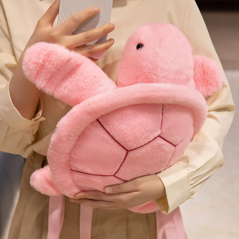 Pink Fluffy Turtle Backpack