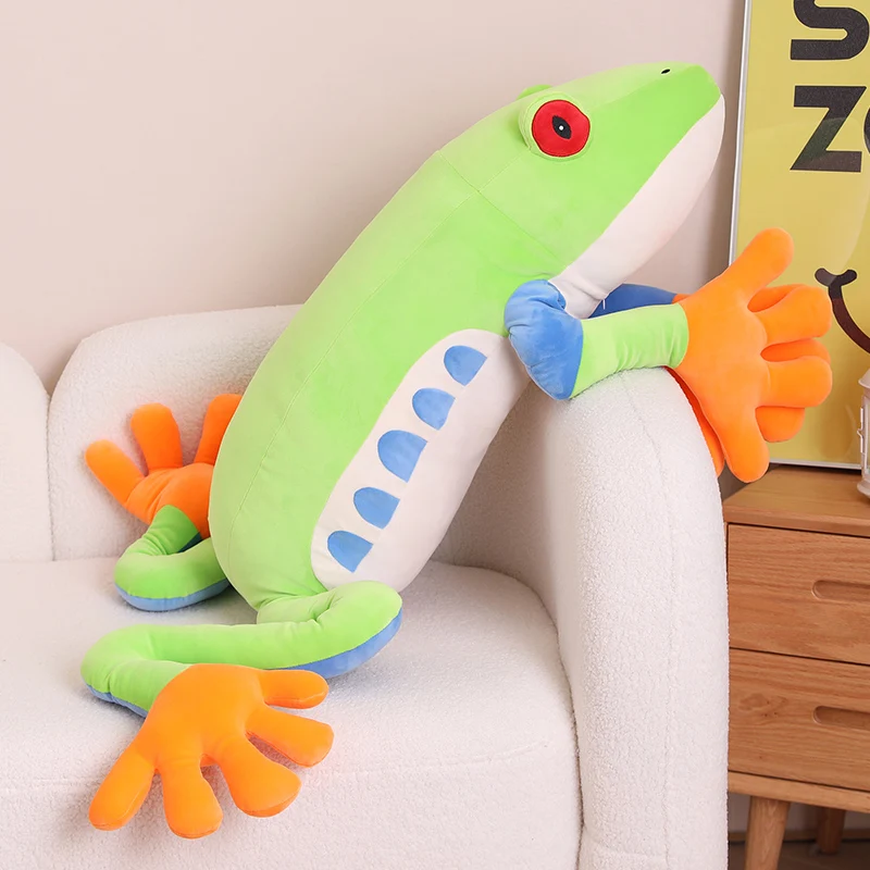 Green Jumbo Frog Plush With Fluffy Blanket