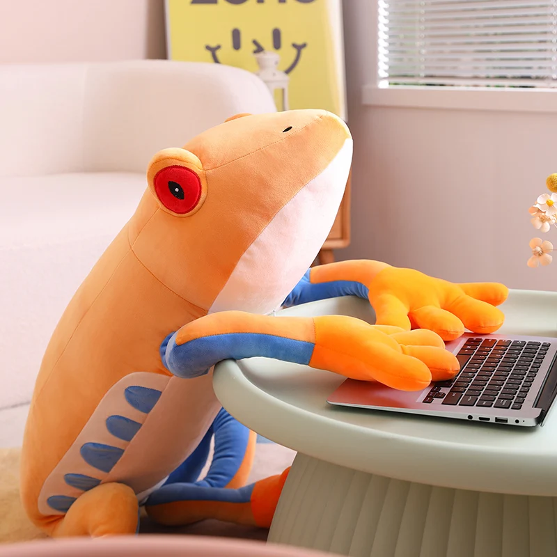 Orange Jumbo Frog Plush With Fluffy Blanket