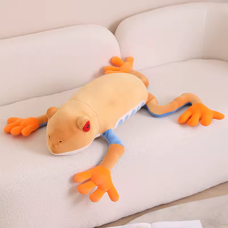 Orange Jumbo Frog Plush With Fluffy Blanket