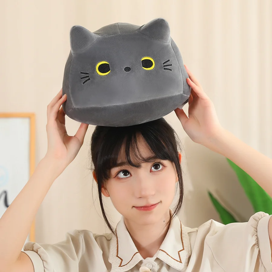 Grey Squishy Mother Cat & Kittens Plush