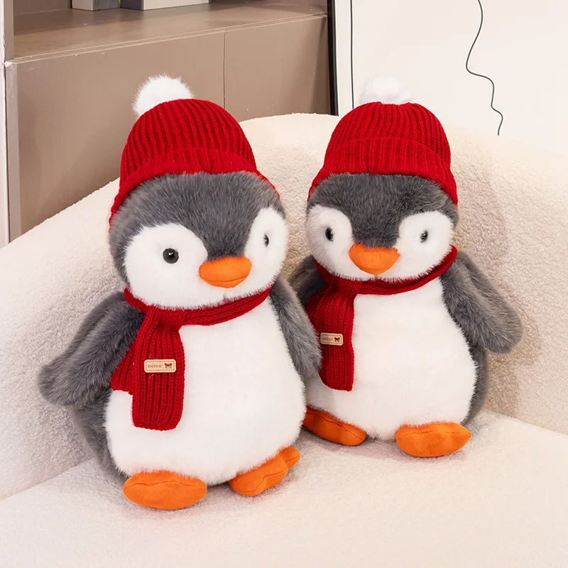 Big Cute Fluffy Winter Penguin Plush