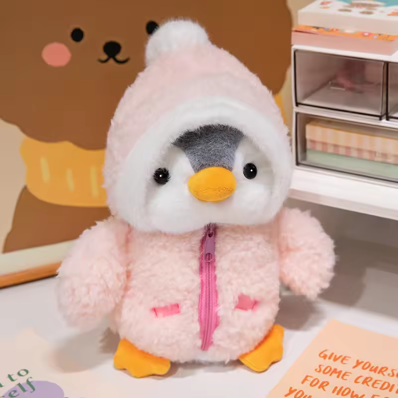 Pink Cotton Padded Winter Penguin Plush