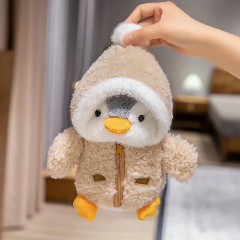 Cream Cotton Padded Winter Penguin Plush