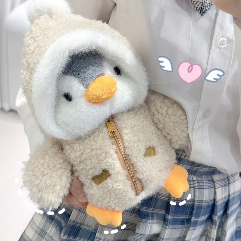 Cream Cotton Padded Winter Penguin Plush