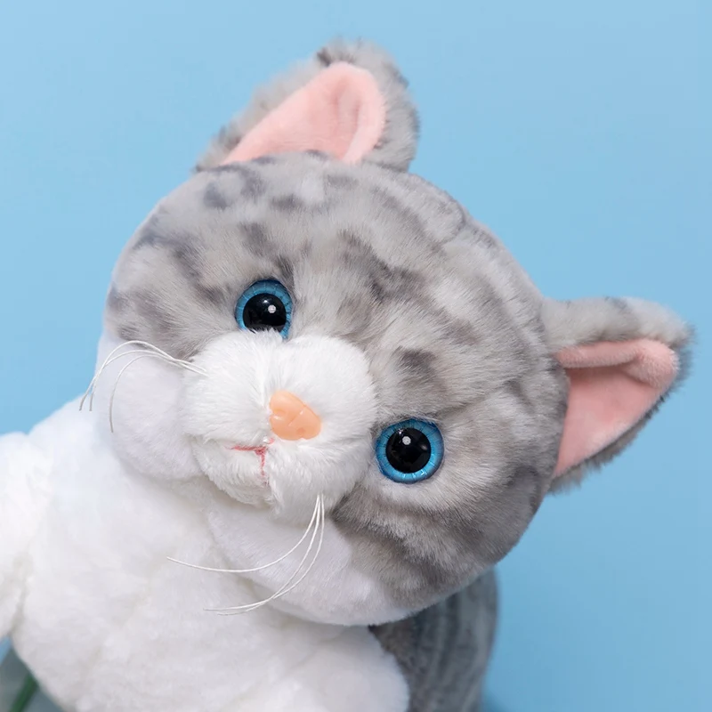 Fluffy Long Weighted Arms Tabby Cat Plush