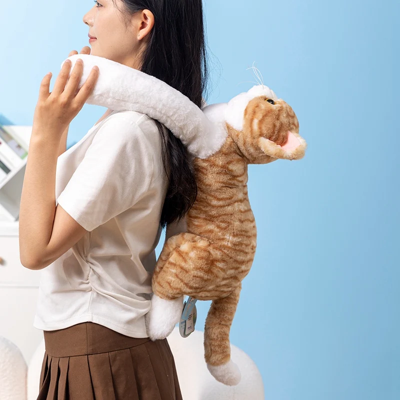 Fluffy Long Weighted Arms Orange Cat Plush