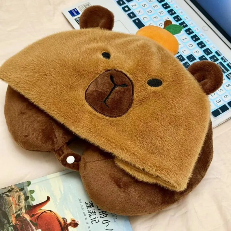 Capybara Fluffy Hat U Pillow Plush
