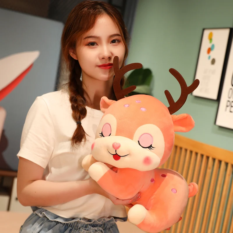 Sleepy Pink Deer Plush