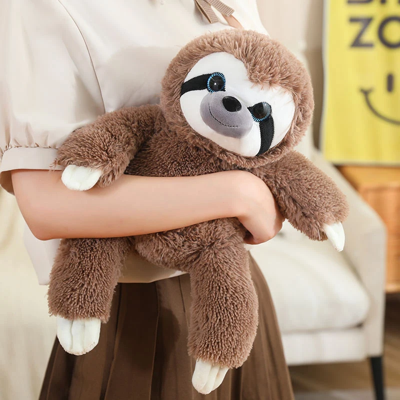 Brown Fuzzy Cute Sloth Plush