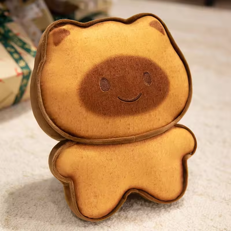 Dark Brown Butter Biscuit Happy Cat Plush