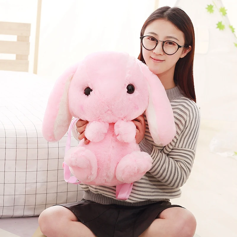 Super Fluffy Pink Bunny Backpack