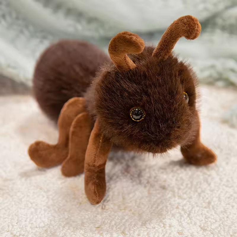 Dark Brown Fuzzy Ant Plush Toy