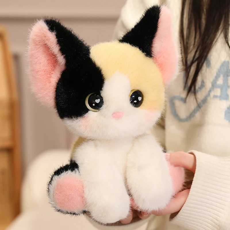 Tricolor Devon Cat Fluffy Plush