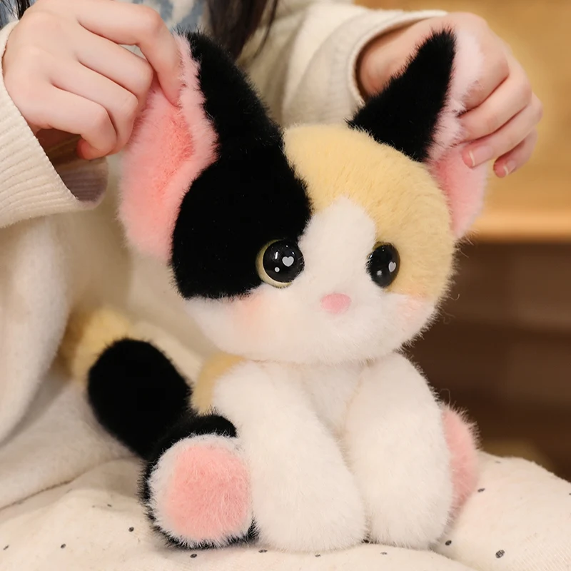 Tricolor Devon Cat Fluffy Plush