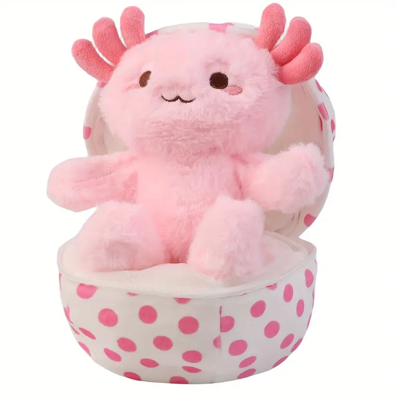 Pink Egg Stuffed Axolotl Plush