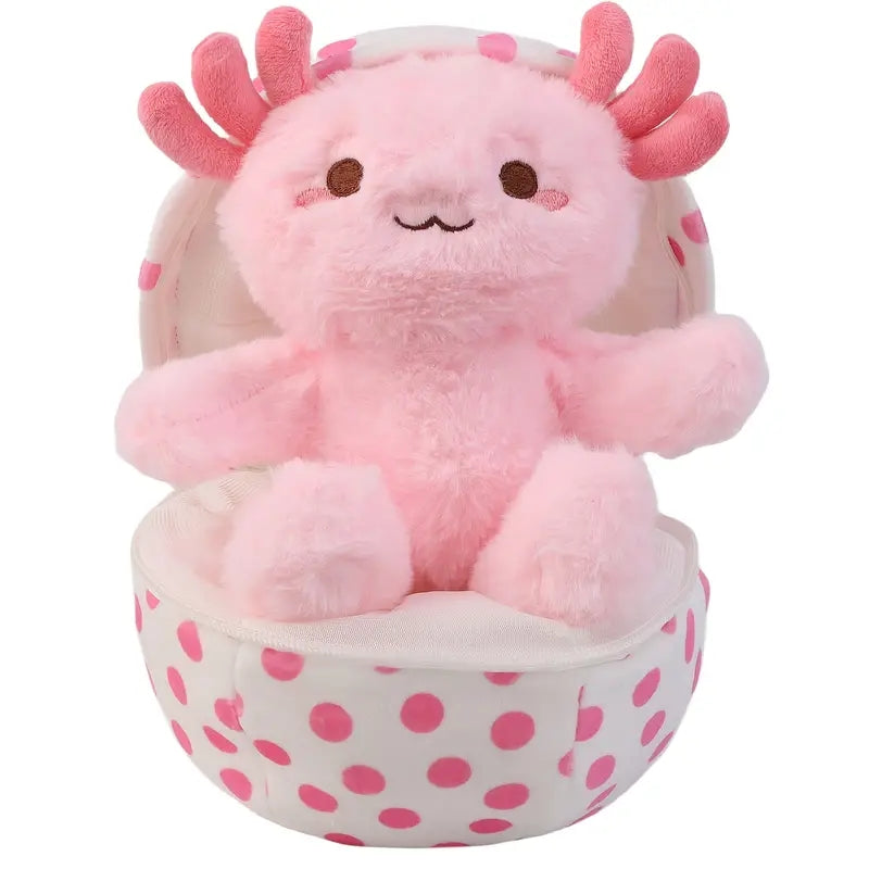 Pink Egg Stuffed Axolotl Plush