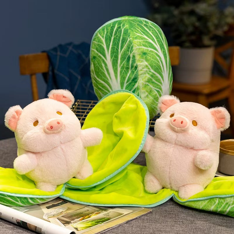 Pig Stuffed Into Cabbage Plush