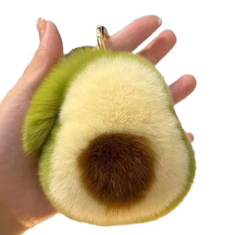 Kawaii Furry Avocado Keychain Plush