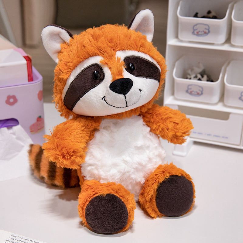 Fuzzy Orange Raccoon Stuffed Plush