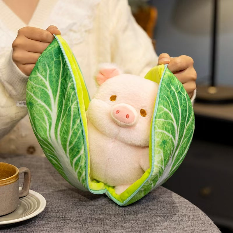 Pig Stuffed Into Cabbage Plush