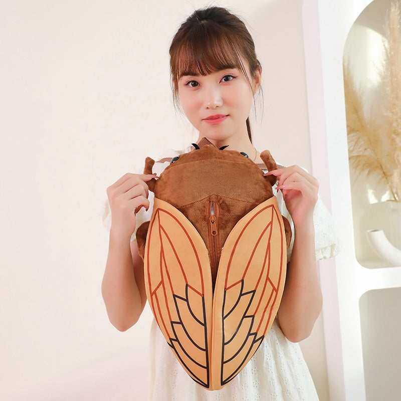 Brown Cicada Bug Backpack Plush