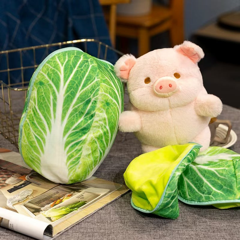 Pig Stuffed Into Cabbage Plush