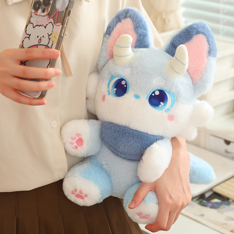 Blue Kawaii Dreamy Fox Plush
