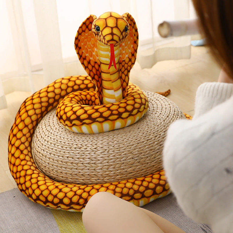 Orange Cobra Snake Plush