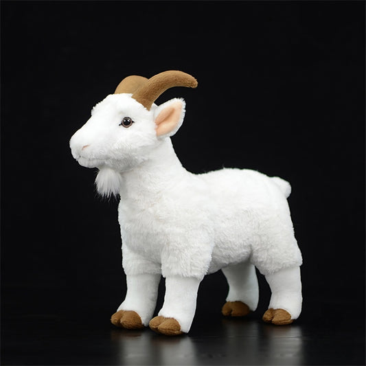 Realistic White Goat Plush