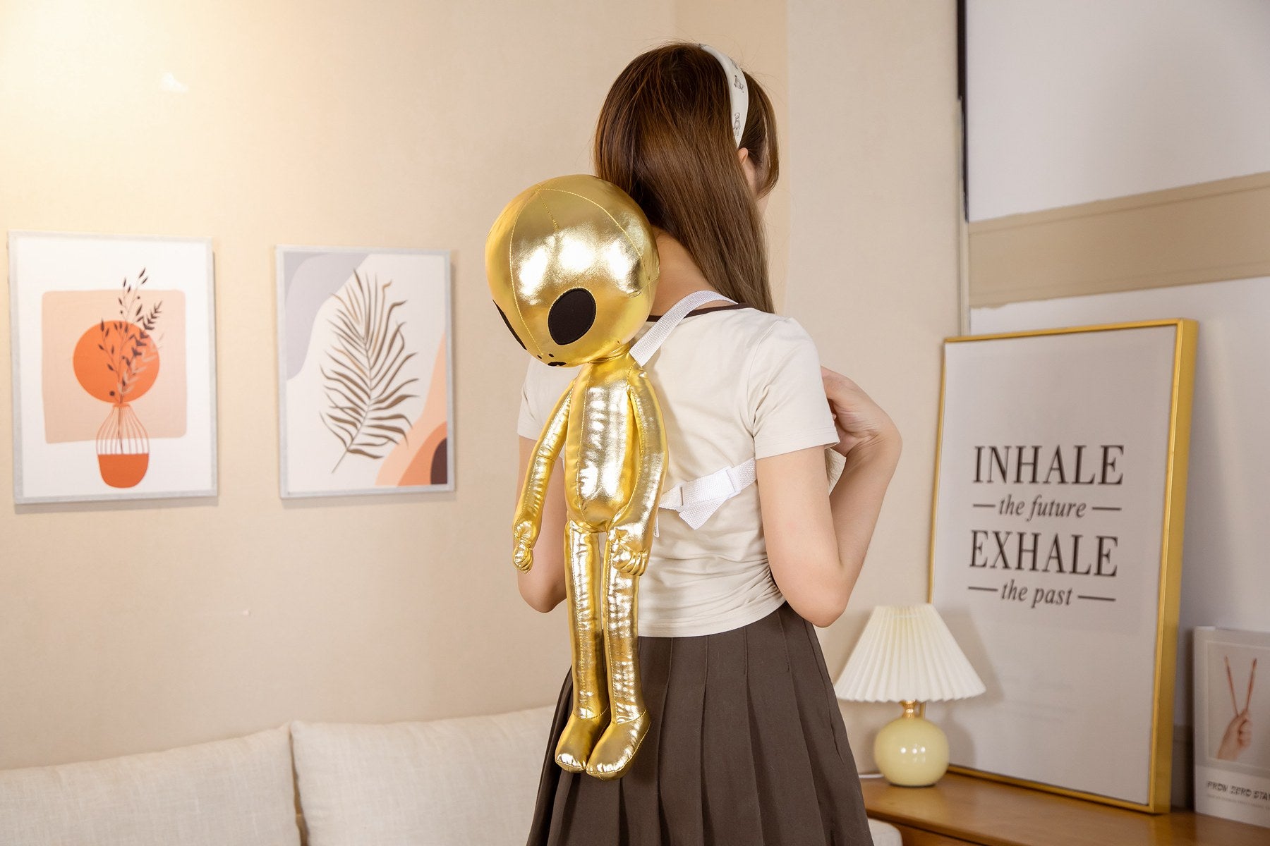 Golden Alien Bag Pack Plush