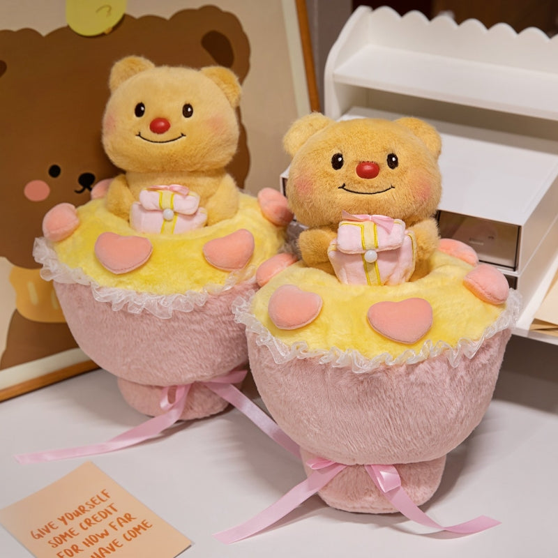 Adorable Bear Flower Bouquet Plush