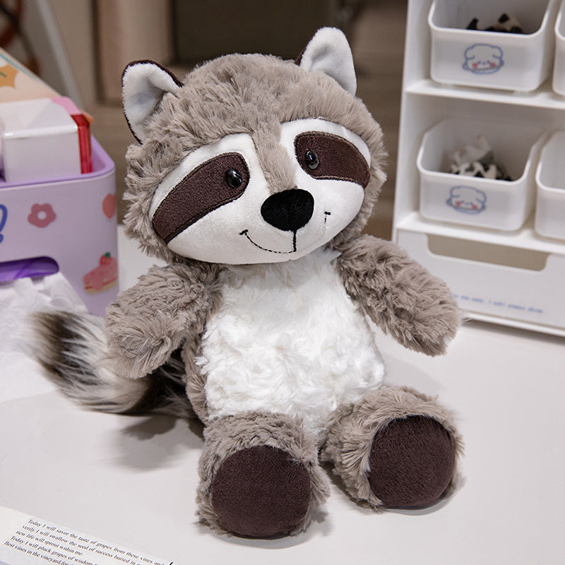 Fuzzy Grey Raccon Stuffed Plush
