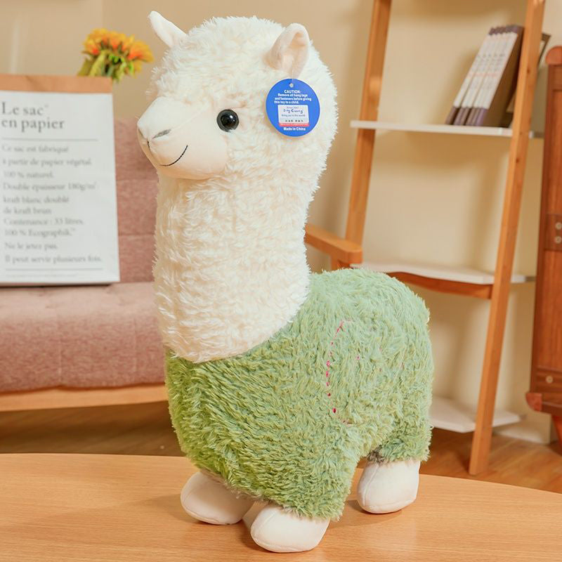 Green & White Llama Plush