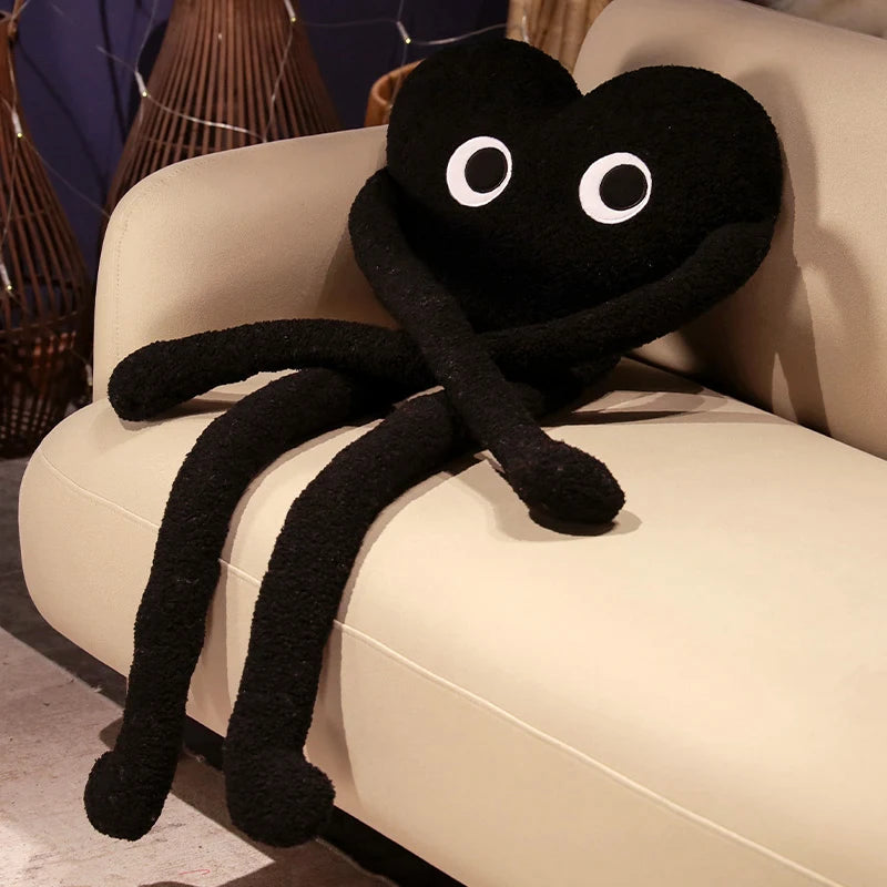 Long Leg Black Heart Plush