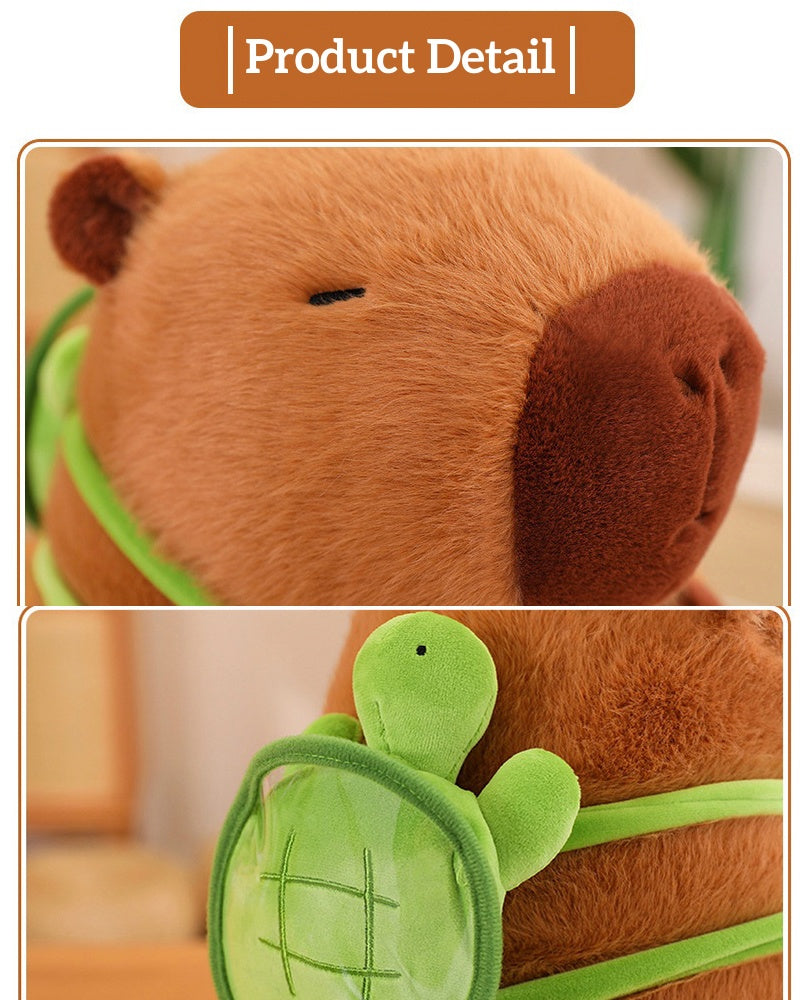 Turtle Backpack Capybara Plushie