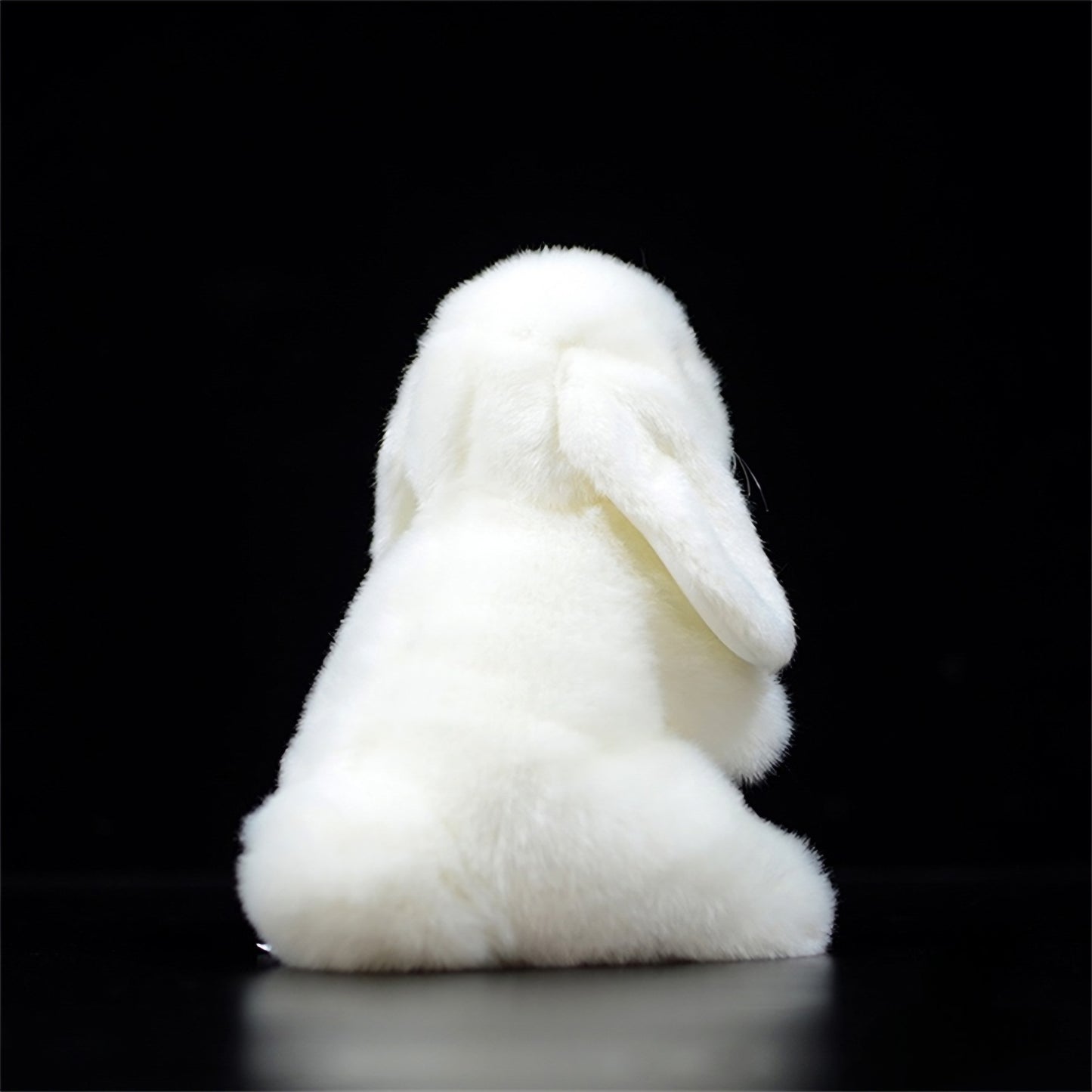 Realistic White Lop Ear Bunny Plush