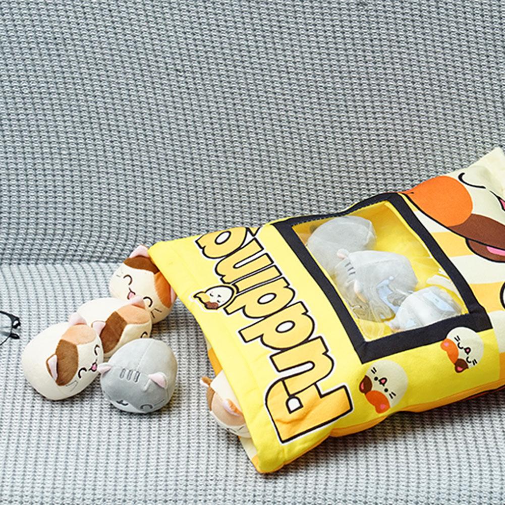 Cute Cat Stuffed Yellow Bag Plush