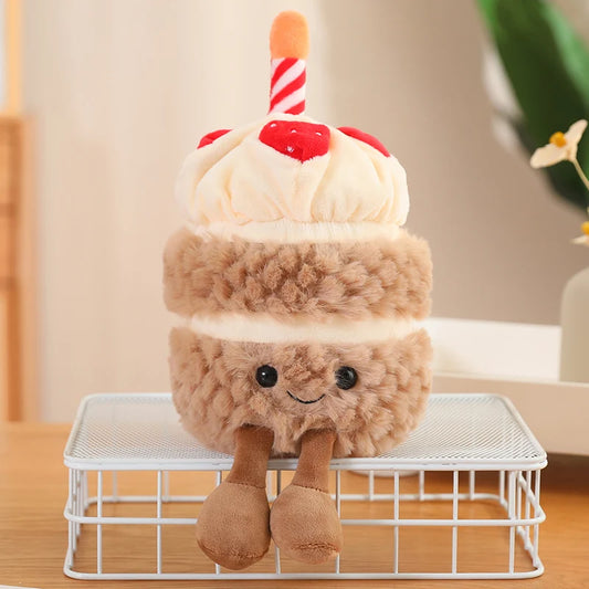 Fluffy Birthday Cake with Legs Plush