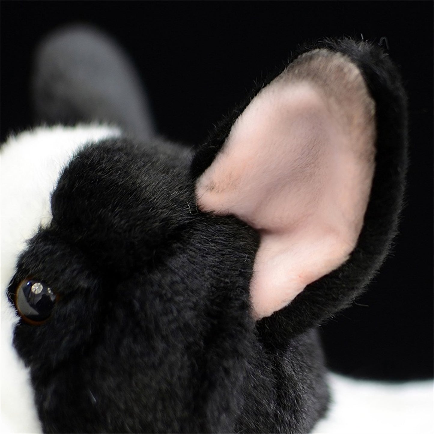 Realistic Black & White  French Bulldog Plush