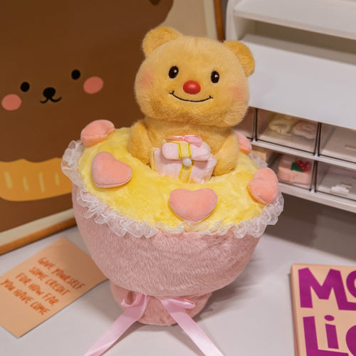 Adorable Bear Flower Bouquet Plush