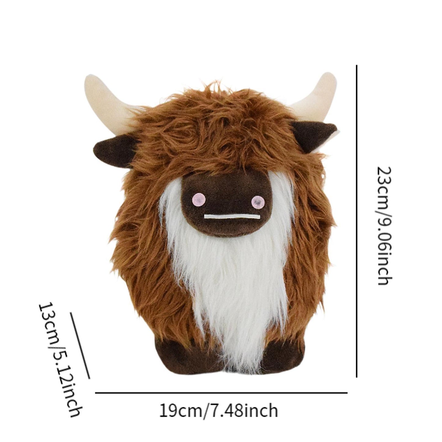 Fuzzy Brown Highland Cow Plush